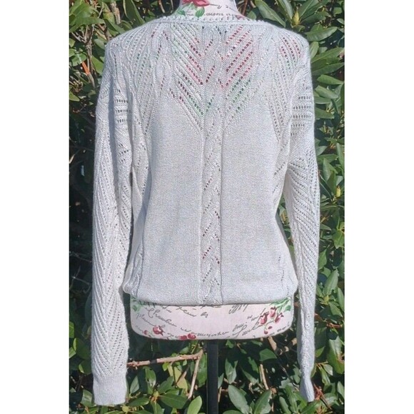 Vintage 90s Cuddle Knit Gray Women's 6 Chunky Knit Sweater Work Academia Capsule - Picture 2 of 5